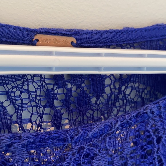 Blue lace party dress. Fully lined. Like new - Picture 2 of 2